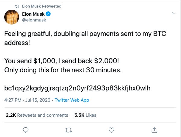 Vụ hack lớn nhất lịch sử, Elon Musk, Bill Gates cùng hàng loạt acc khủng, tích xanh bị hack để lừa đảo bitcoin - Ảnh 1.
